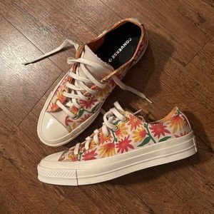 Floral Converse shoes barely worn.
